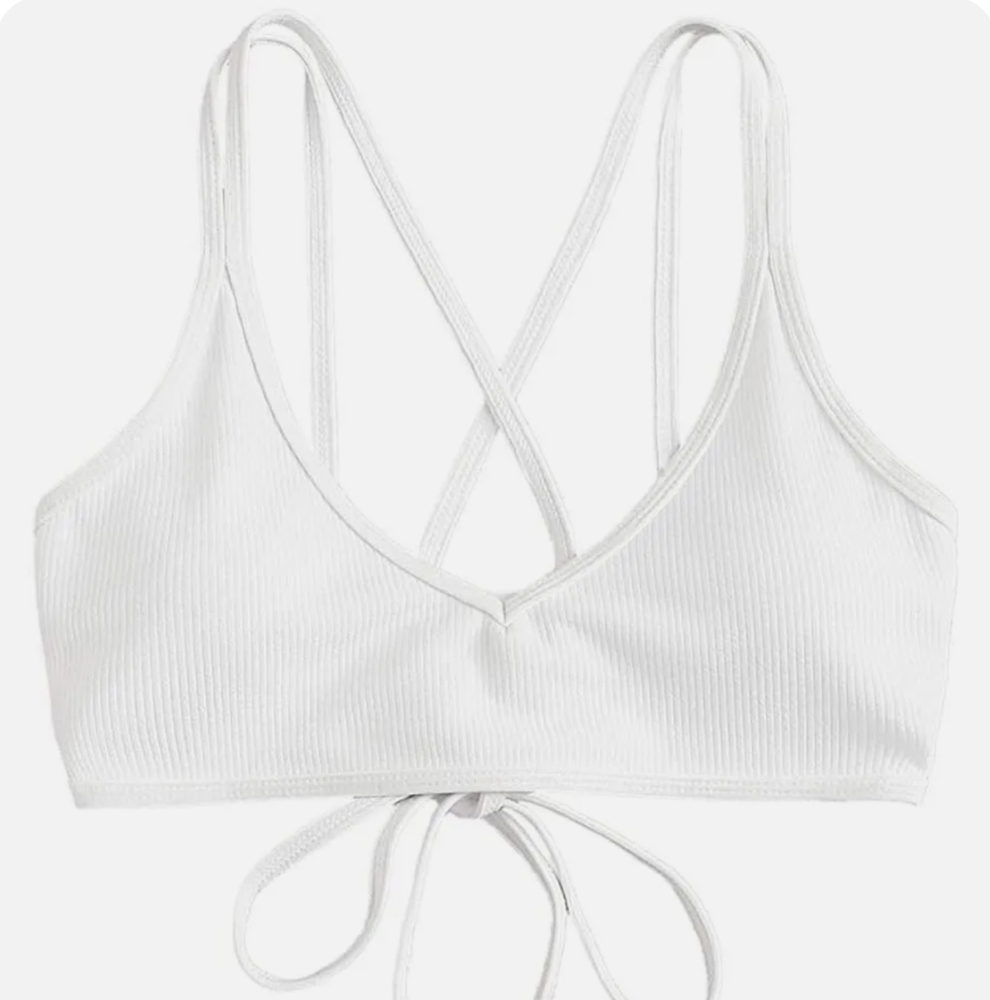 Two piece ribbed bathing suit